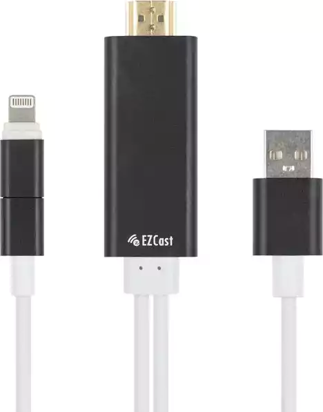 كابل محول من تو بي، من ميكرو يو اس بى و لايتنينج وType C إلى منفذ HDMI، موديل CV057