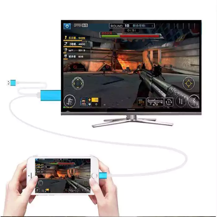 كابل محول من تو بي، من ميكرو يو اس بى و لايتنينج وType C إلى منفذ HDMI، موديل CV057