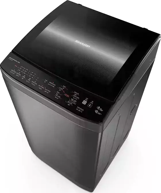 غسالة ملابس فوق أتوماتيك  شارب، تحميل علوي، 9 كجم، طلمبة، فضي غامق، ES-TN09GDSP