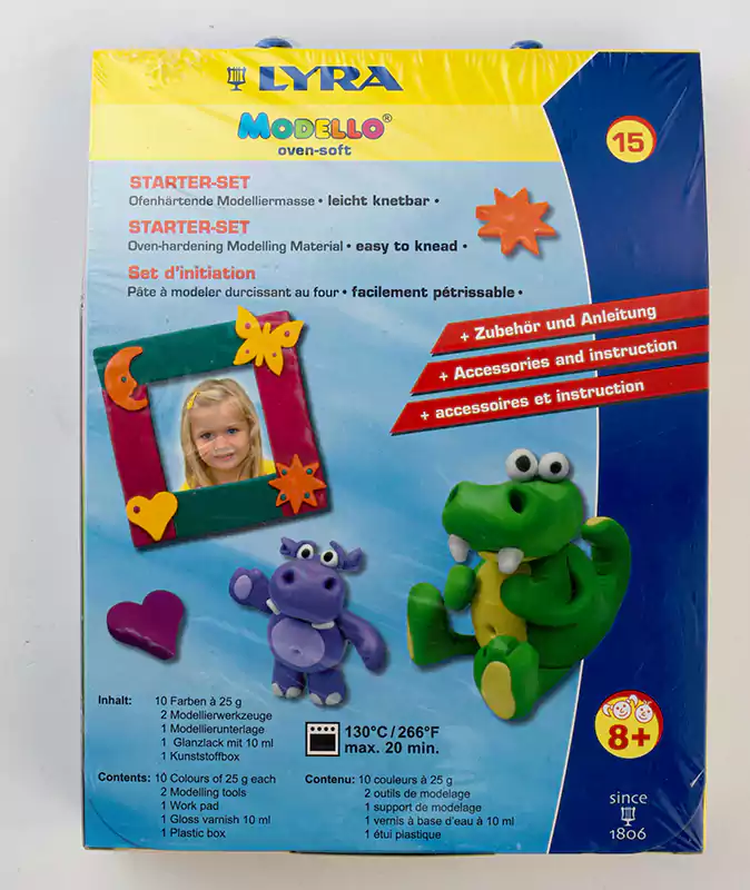 صلصال ليرا، 10 قطع، ملون، مع قطع إضافية