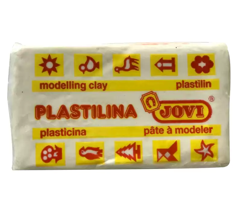 صلصال جوفي بلاستيلينا، 50 جم، أبيض