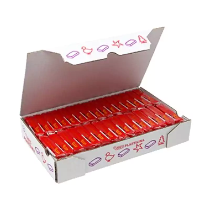 صلصال جوفي بلاستيلينا، 50 جم، أحمر