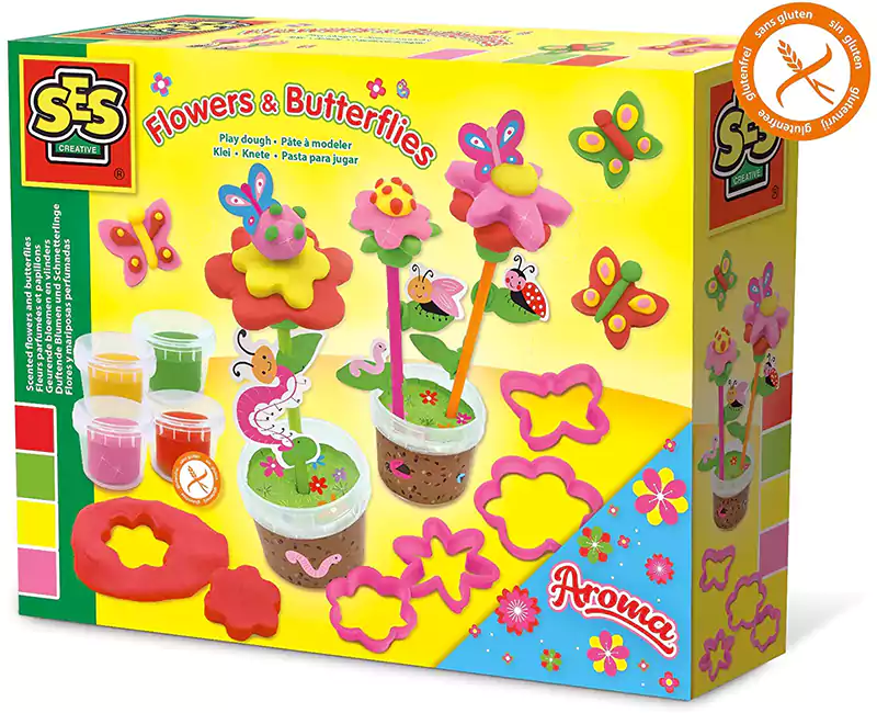 صلصال إس إي إس، زهور وفراشات، ملون، 00433