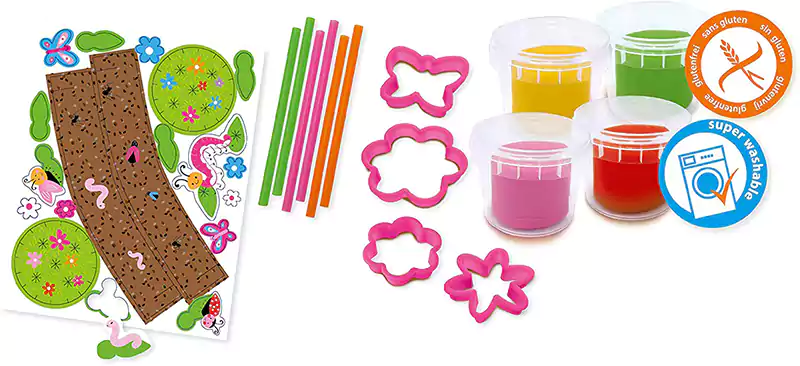 صلصال إس إي إس، زهور وفراشات، ملون، 00433