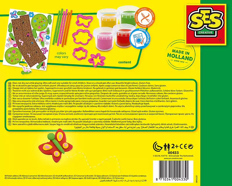 صلصال إس إي إس، زهور وفراشات، ملون، 00433