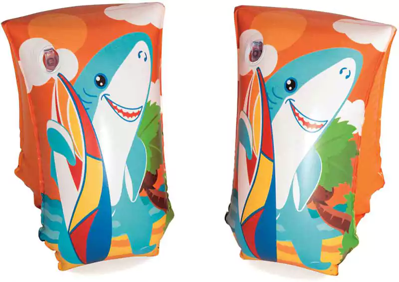 كتافات سباحة بست واي قابلة للنفخ، بطبعة سمكة قرش، ألوان 32102