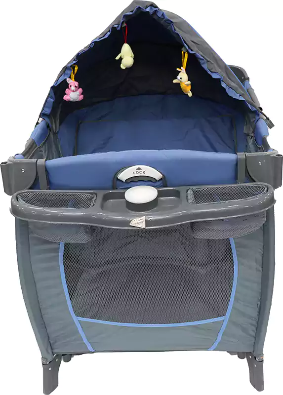 سرير أطفال، كحلي × رمادي، 6222