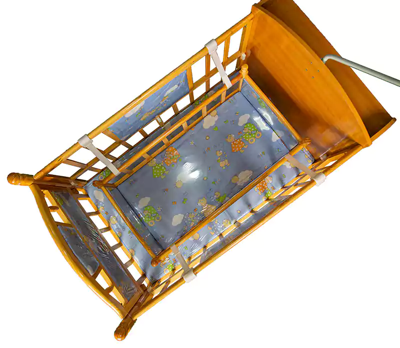 سرير اطفال خشب جمعة ، ذهبي