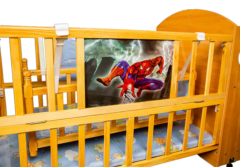 سرير اطفال خشب جمعة ، ذهبي