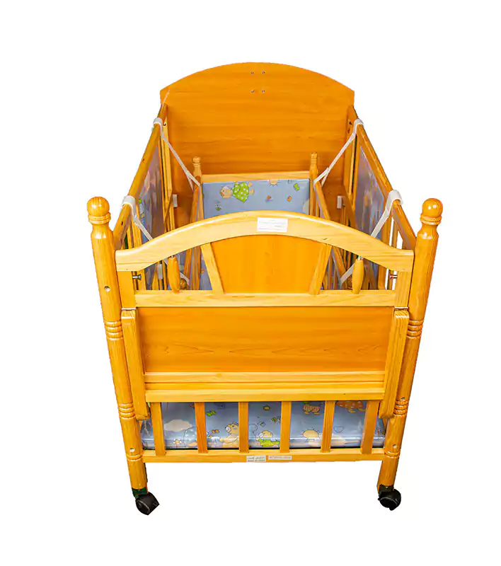 سرير اطفال خشب جمعة ، ذهبي