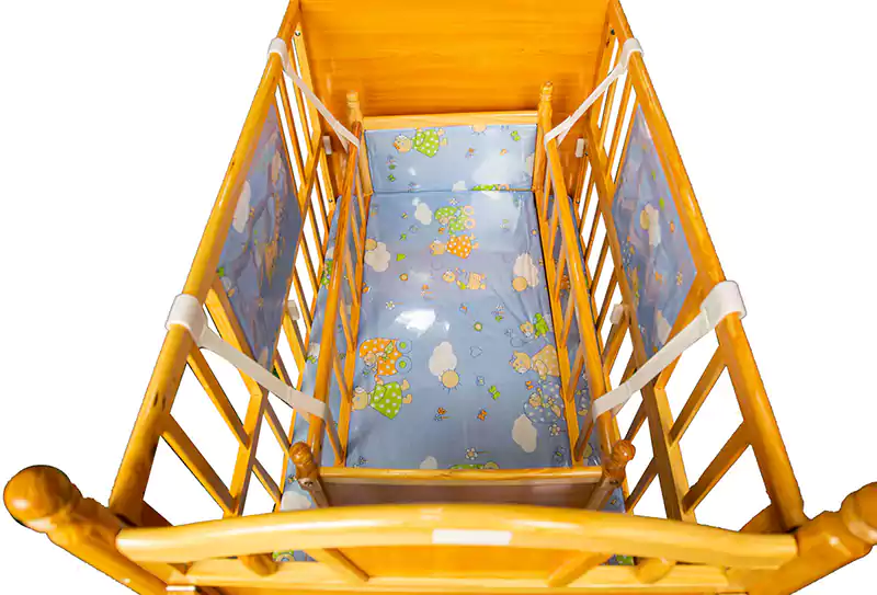 سرير اطفال خشب جمعة ، ذهبي