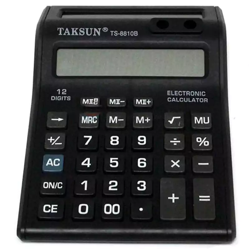 اله حاسبة مكتبية تاكسون، 12 خانة، أسود، TS-88108