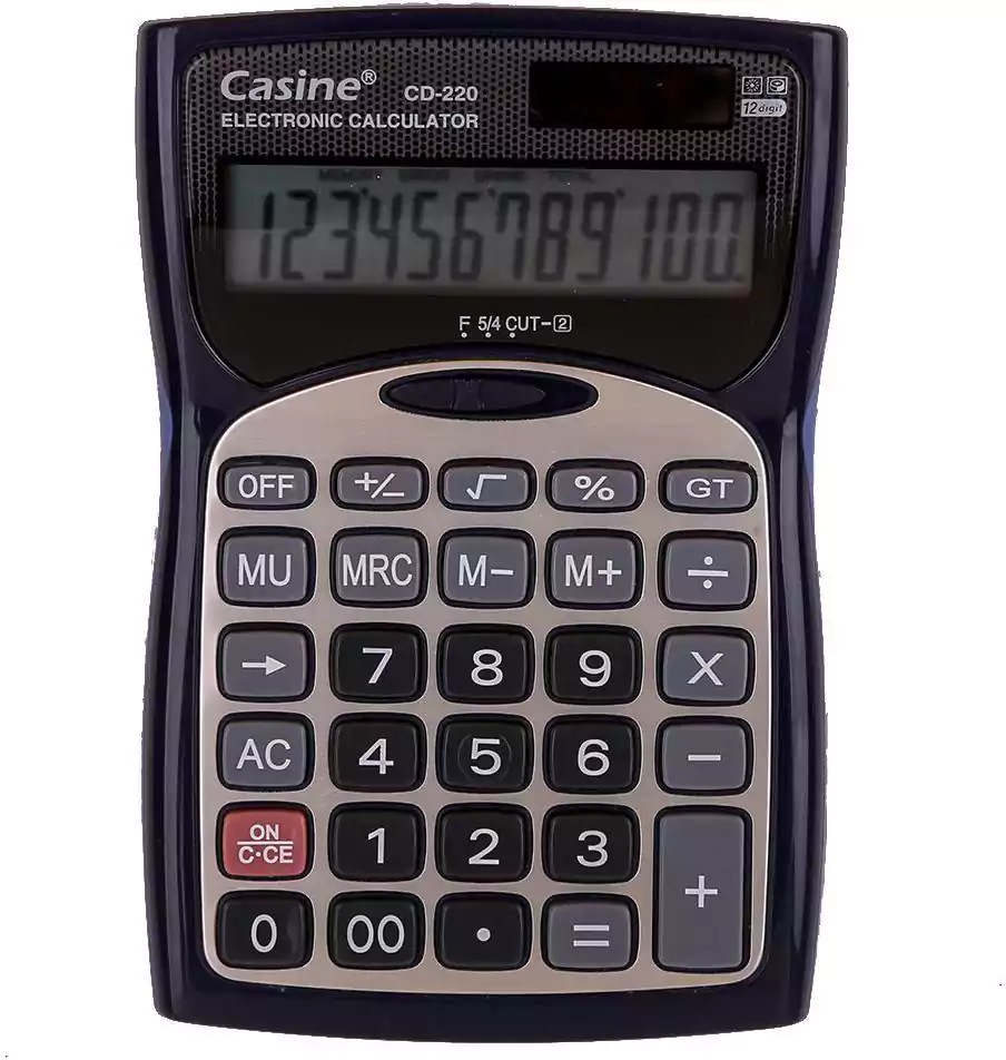 اله حاسبه مكتبية كاسين CD-220، اسود، 12 خانة