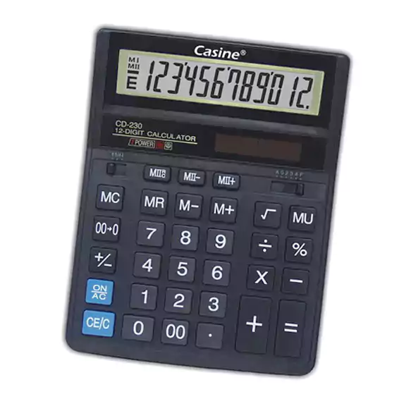 اله حاسبه مكتبية كاسين CD-230، اسود، 12 خانة