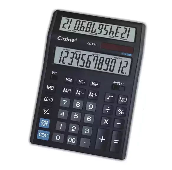 اله حاسبة مكتبية كاسين، 12 خانة، رمادي، CD-291