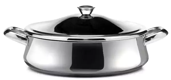 صينية فرن أستنالس زهران مقاس 24 بغطاء دائرية - فضي