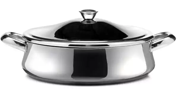 صينية فرن أستنالس زهران مقاس 22  بغطاء دائرية - فضي