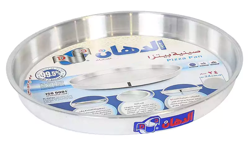صينية فرن بيتزا ألمنيوم الدهان مقاس 24 دائرية - فضي