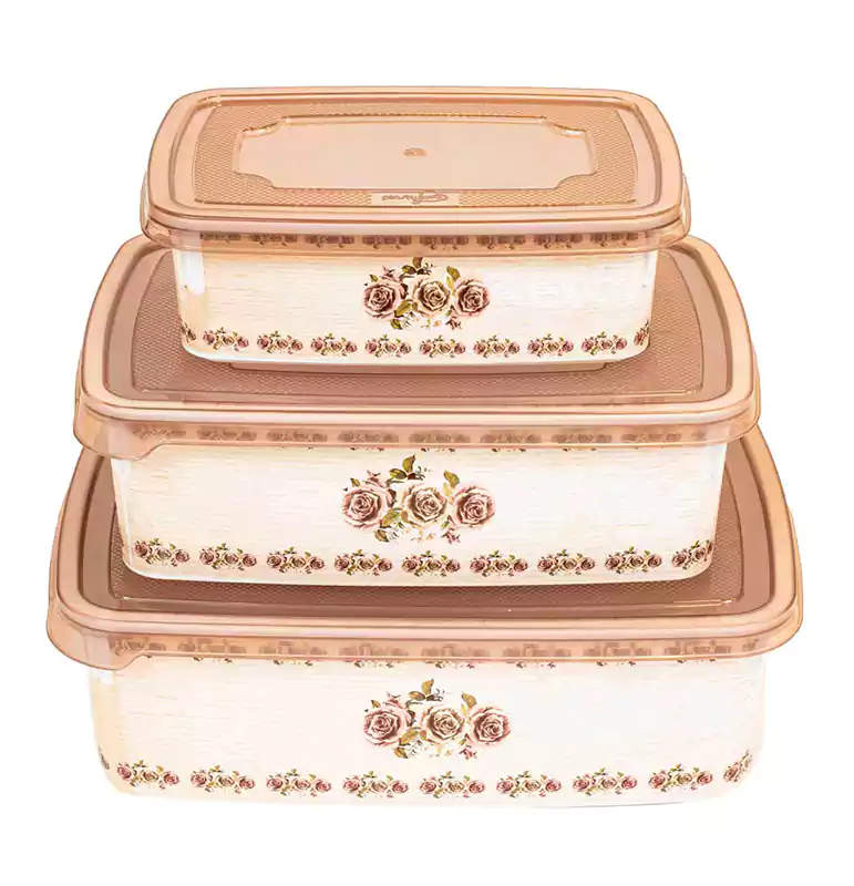 طقم ثلاجة مكون من 3 قطع من الوطنية - بيج