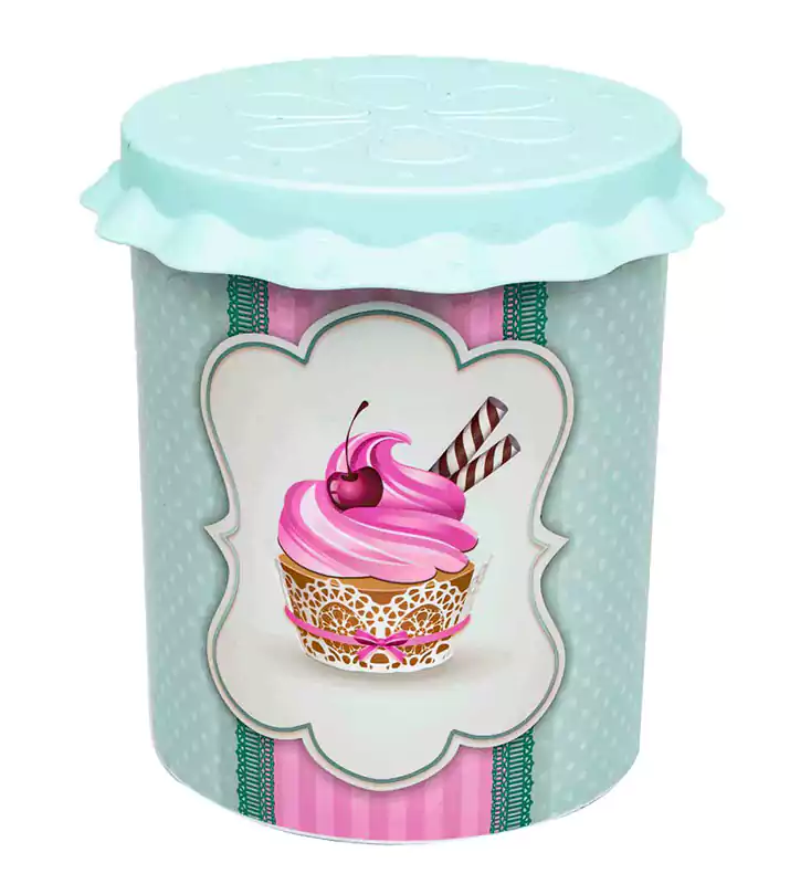 علبة توابل بلاستيك من الوطنية بغطاء بلاستيك مقاس 5 - ألوان متعددة