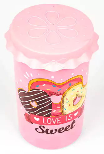 علبة توابل بلاستيك من الوطنية بغطاء بلاستيك مقاس 3 - ألوان متعددة