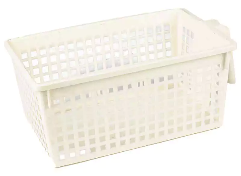 منظم ثلاجة الوطنية بيد بلاستيك كبير - أبيض