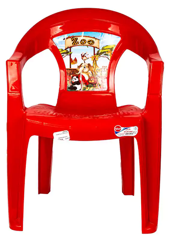 كرسي بلاستيك من الوطنية حجم صغير - أحمر