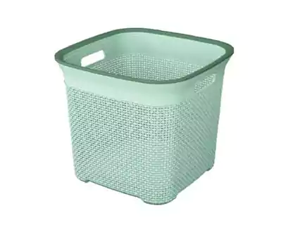 سبت غسيل بلاستيك مربع من الوطنية  فيلو 1- أخضر