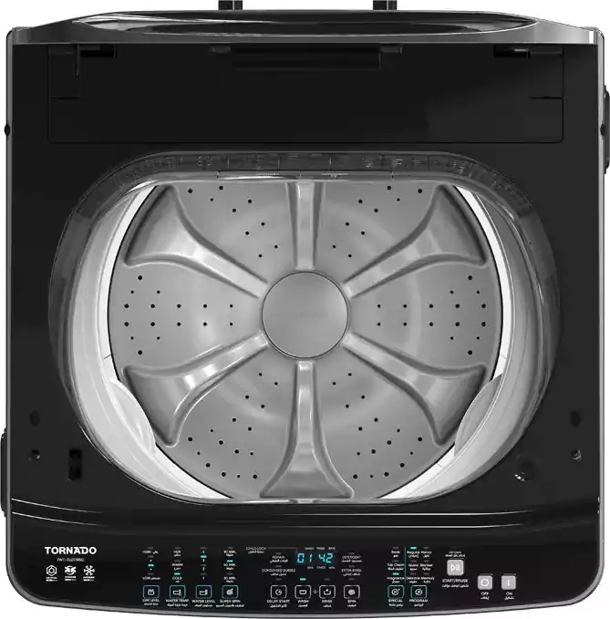 غسالة ملابس فوق اتوماتيك تورنيدو، تحميل علوي، 17 كجم، طلمبة، انفرتر، استانلس، TWT-TLD17RSC