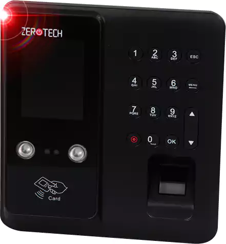 جهاز بصمة للحضور والانصراف زير وتك ZTF-40FB، بصمة وجه وإصبع، أسود