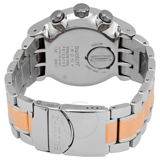 ساعة يد سواتش للرجال ، عقارب ، سوار ستانلس ستيل ، سيلفر  YOS452G