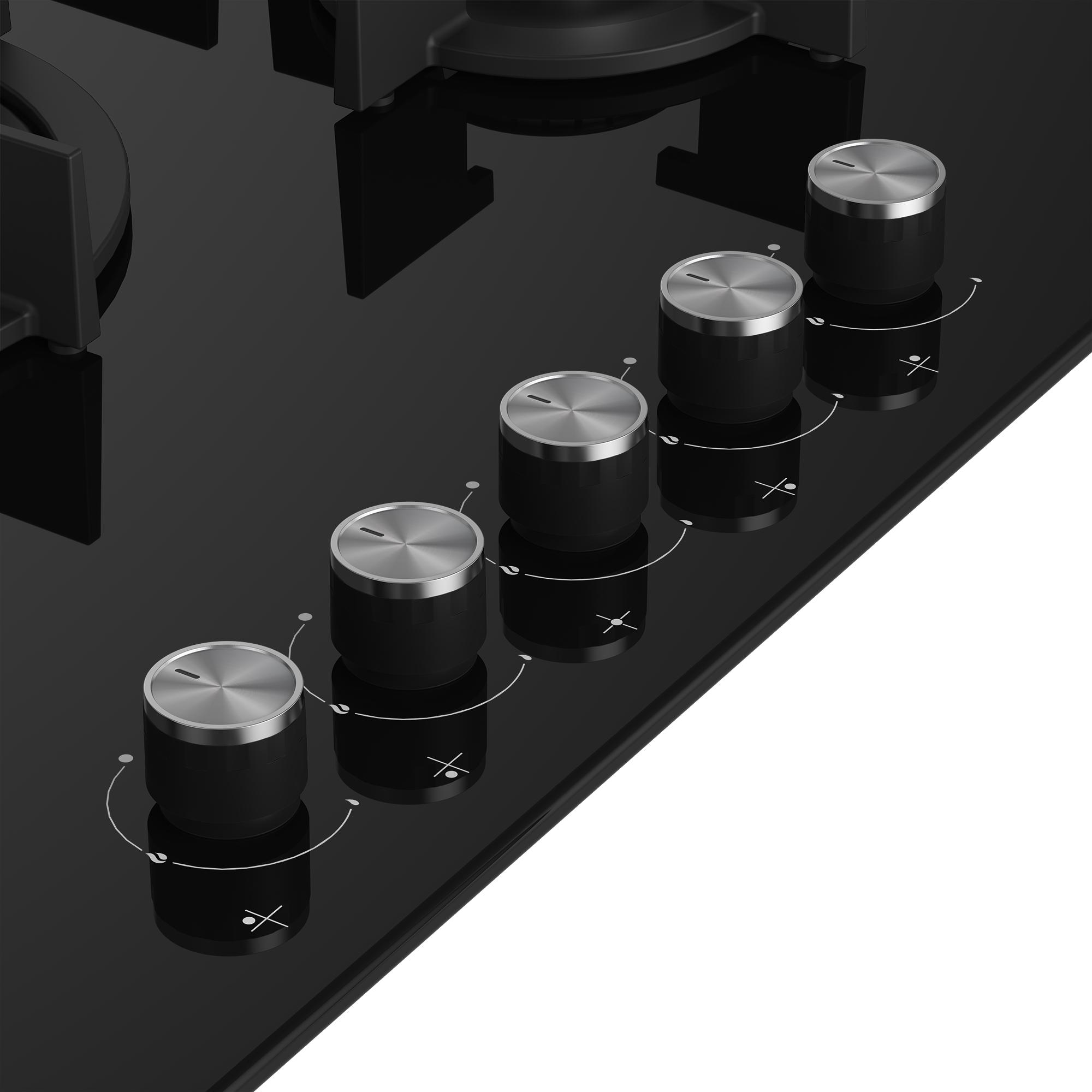 بوتاجاز مسطح بلت ان بيكو، 75 سم، 5 شعلة غاز، أسود، HILW 75222 S