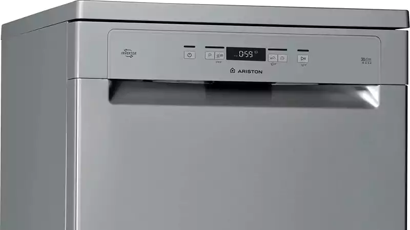 غسالة أطباق اريستون 14 فرد، انفرتر، 60 سم، 8 برامج، شاشة ديجيتال، فضي، LFC 3O33 WLTX