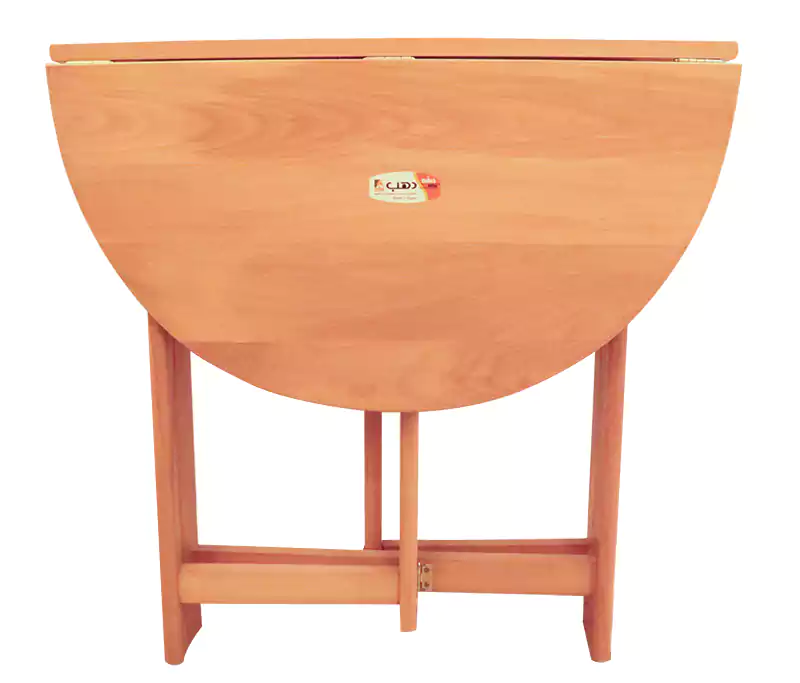 طولة طعام خشب زان  دائرية  قابلة للطي مناسبة للمطابخ والرحلات - بيج