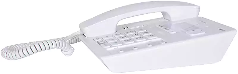 تليفون أرضي سلكي ألكاتيل، ذاكرة اتصال، شاشة LCD، إظهار هوية المتصل، أبيض، T56