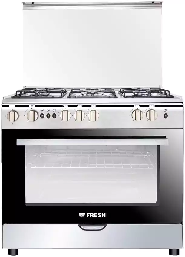 بوتاجاز فريش فيرونا، 90×60 سم، 5 شعلة، أمان كامل، سلفر، استانلس ستيل