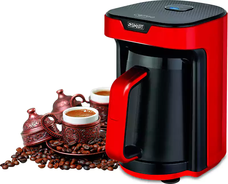 ماكينة قهوة تركي سمارت، 535 وات، أسود وأحمر، SCM187T