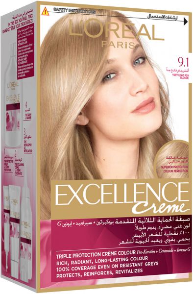 صبغة  شعر اكسلانس كريم من لوريال 9.1   عرض