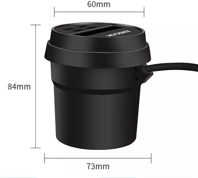 شاحن سيارة سريع صغير من جوي روم للموبايل والتابلت،  يو إس بي متعدد ، أسود C.M402