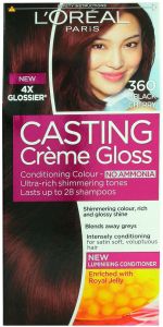 صبغة شعر كريم جلوس  من لوريال 360 اسود كرزي