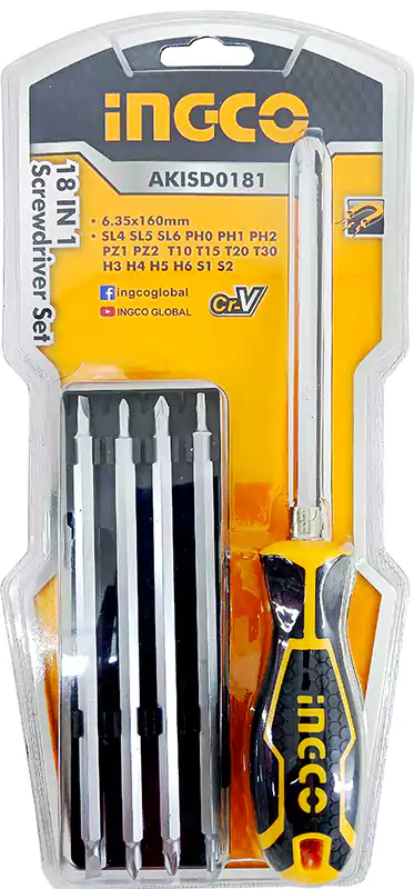 طقم مفكات إنكو، 18 قطعة، AKISD0181