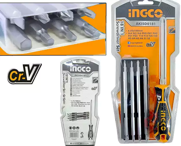 طقم مفكات إنكو، 18 قطعة، AKISD0181