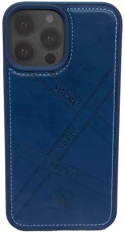 جراب ايفون 13 برو ماكس، جلد، أزرق