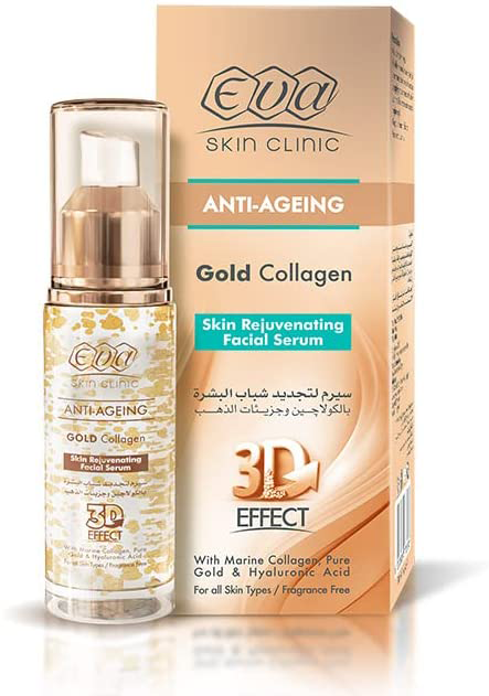 سيروم ايفا للبشره سيروم الكولاجين وجزيئات الذهب، سيروم لتجديد شباب البشرة، 30 مل.