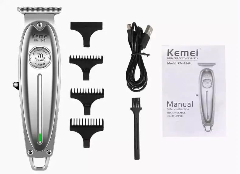 ماكينة حلاقة كهربائية للرجال كيمي، استخدام جاف، فضي، KM-1949 