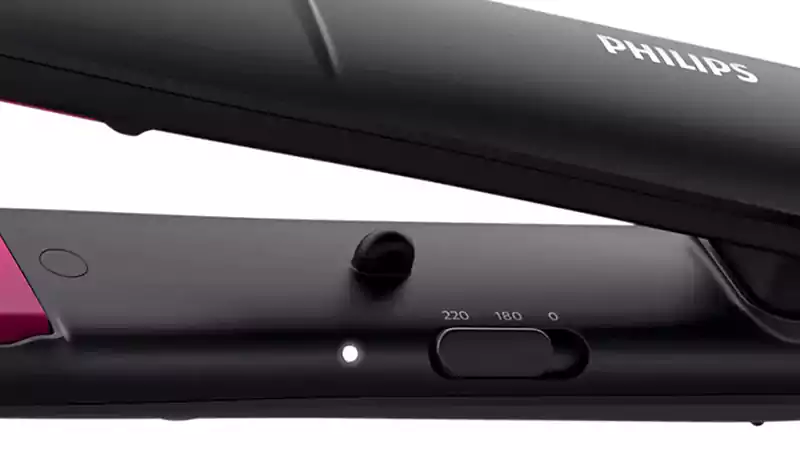 مكواة فرد الشعر فيليبس، ألواح سيراميك، 220 درجة سيليزيوس، للاستخدام مع الكيراتين، أسود، BHS375