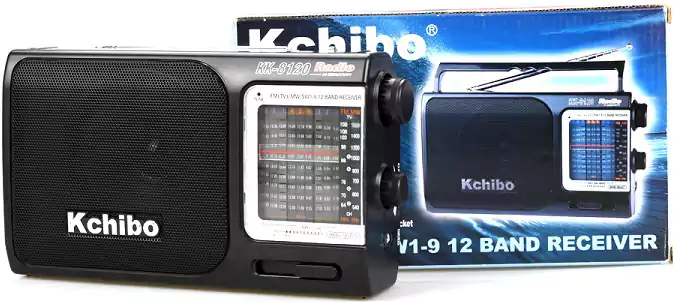 Kchibo AM-FM Radio, Battery, Built-in Speaker, Earphone Input, Black, KK-8120