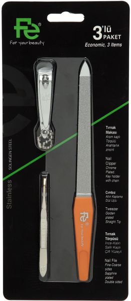 مجموعة العناية الشخصية  المكونة من 3 قطع، فضي FE.023