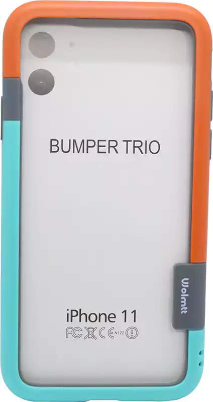 جراب ايفون 11، سيليكون، شفاف بفريم ألوان