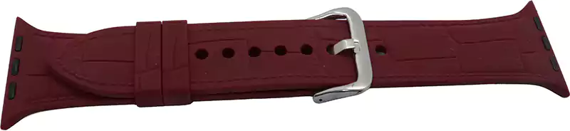 استيك ساعة ،سيليكون، 42-44 مم ،أحمر غامق